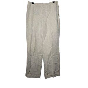 Lands End Womens 100% Linen Pants Size 12 Neutral Minimalist Breathable Coastal